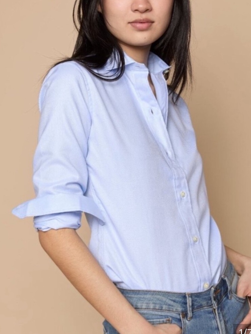 ANN MASHBURN Icon Light Blue pique 100% cotton Shirt